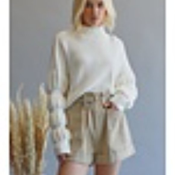 COZY NIGHTS MOCKNECK BUBBLE SLEEVE SWEATER - Picture 6 of 6